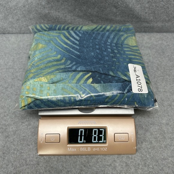 Tommy Bahama Mens Medium Silk Button Down Shirt Blue Green Abstract Print Camp - Picture 10 of 11